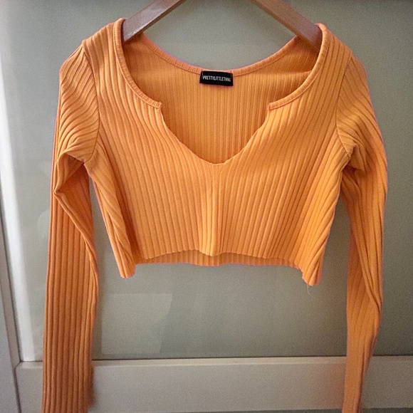 Orange Ripped Crop top - Picture 2 of 2